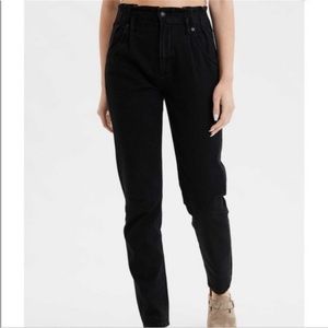 American eagle black paper bag mom jeans